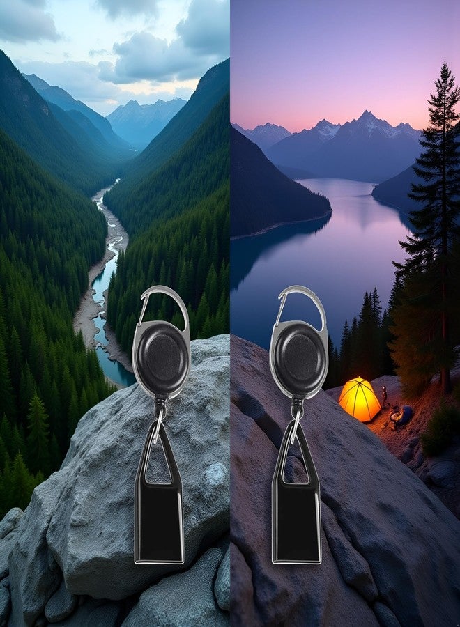 WLngtv 2 Pcs Retractable Lighter Clip Belt with Protective Cover, Lighter Clip,Retractable,Anti Lost Cover,Keychain Belt,Leash for Fishing Hiking,Protective Cover for Camping,Leash - Image 2