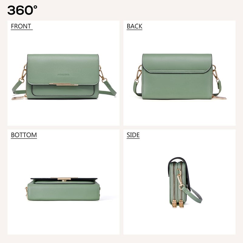 Roulens Small Crossbody Bag for Women,Cell Phone Purse Women's Shoulder Handbags Wallet Purse with Credit Card Slots - Image 4