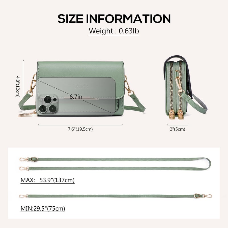 Roulens Small Crossbody Bag for Women,Cell Phone Purse Women's Shoulder Handbags Wallet Purse with Credit Card Slots - Image 5