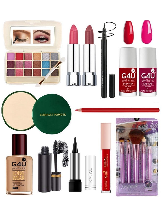 G4U 17-Piece Glow Up Makeup Kit With Eyeshadow Lipstick Eyeliner Compact Foundation Every Essential All-In-One Beauty Set 38 65 - Image 1