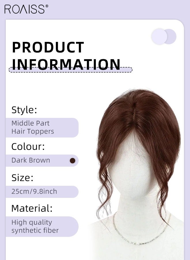 رويس شعر علوي غير مرئي مع غرة للنساء، مشبك شعر على شكل غرة، قطع شعر شبكية داخلية حريرية لتغطية الشعر الخفيف وتساقط الشعر، شعر رمادي، بني داكن، - Image 2