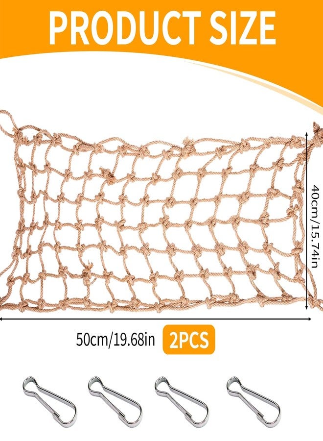 Tarini Hanging Climbing Net for Parrots and Hamsters, 50x40cm Small Animal Cage Accessory with 8 Hooks, Multi-Functional Pet Play Toy - Image 2
