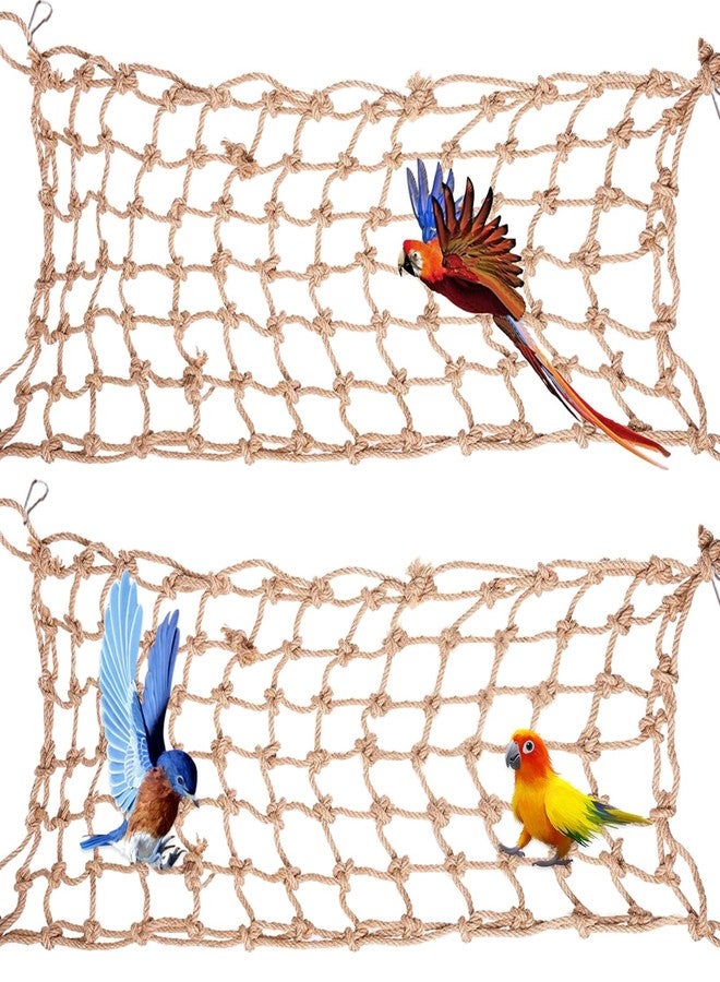 Tarini Hanging Climbing Net for Parrots and Hamsters, 50x40cm Small Animal Cage Accessory with 8 Hooks, Multi-Functional Pet Play Toy - Image 1
