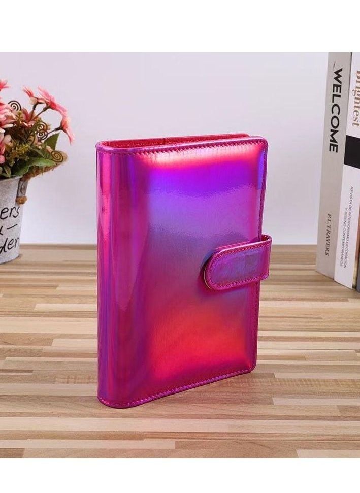 Generic Binder A6 Paper Leather Flip Card & Cash Wallet with 6 A6 Filling Paper Loops Blank Cover with Magnetic Snap Closure  - Image 1