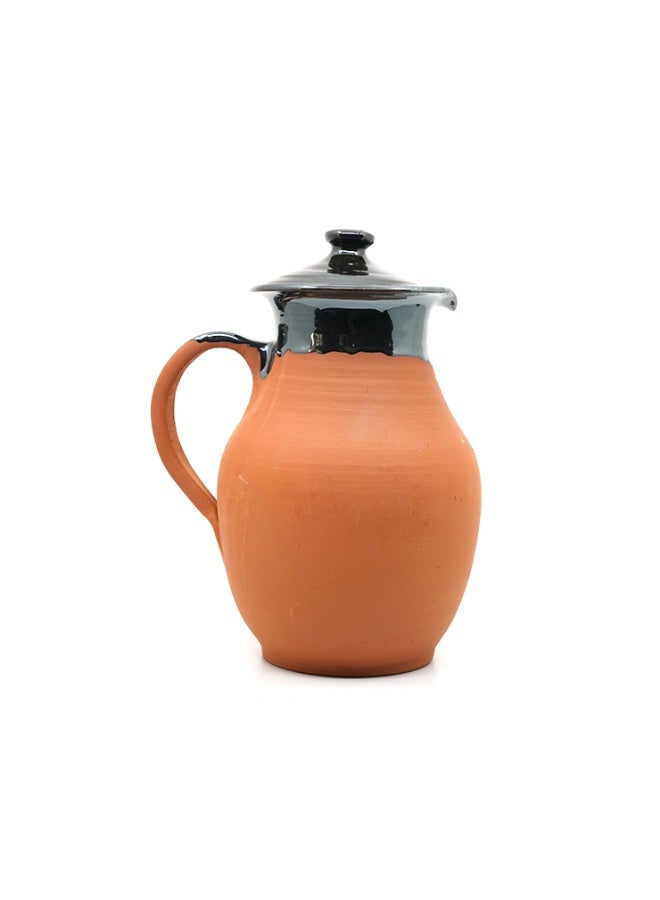 ARK Dirtique 1L Artisan Clay Pitcher – Half-Glazed Terracotta Jug, Stylish & Functional for Everyday Use. - Image 3