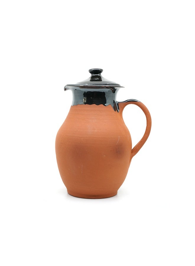 ARK Dirtique 1L Artisan Clay Pitcher – Half-Glazed Terracotta Jug, Stylish & Functional for Everyday Use. - Image 1