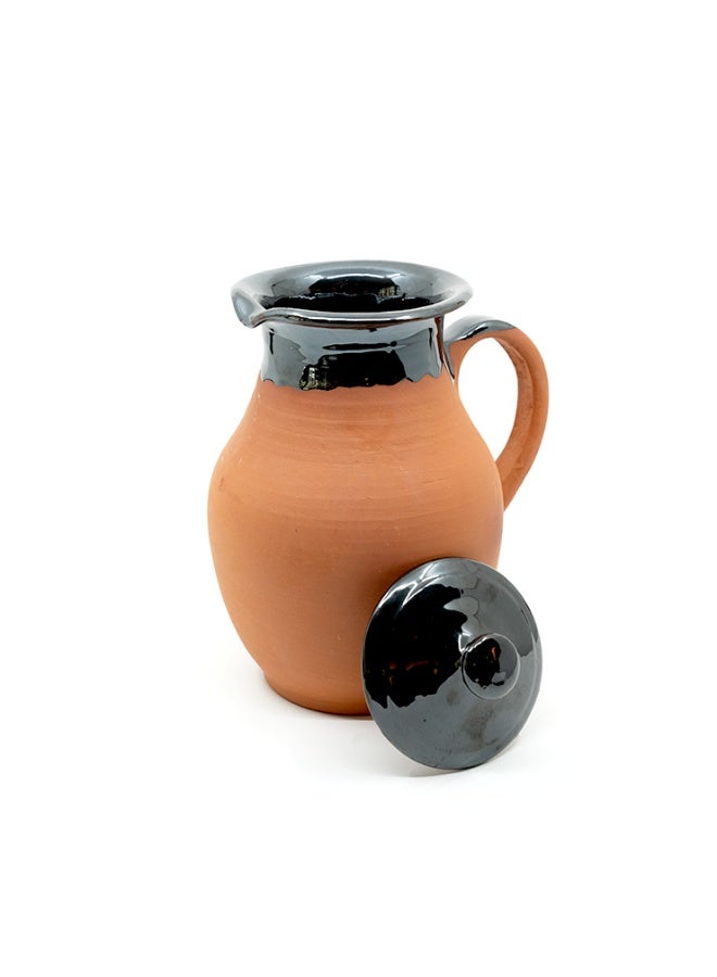 ARK Dirtique 1L Artisan Clay Pitcher – Half-Glazed Terracotta Jug, Stylish & Functional for Everyday Use. - Image 2