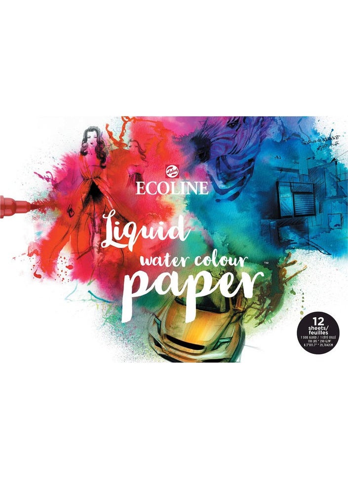 Talens Ecoline Liquid Water Color Paper Watercolor Notebook 290 gr A3 12 Sheets 