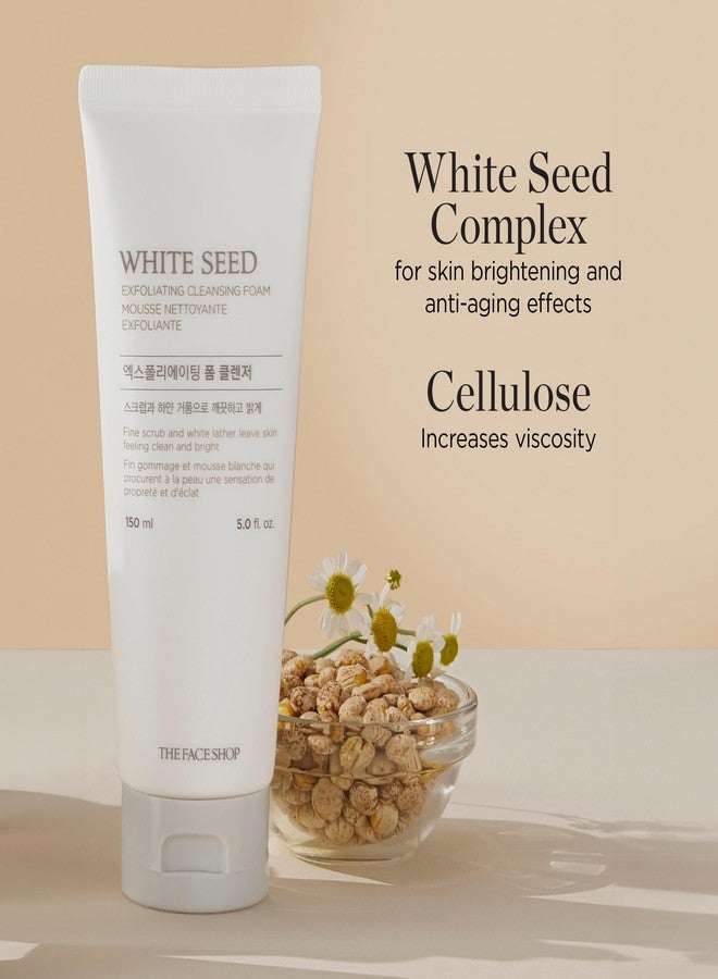 The Face Shop White Seed Exfoliating Cleansing Foam | Face Wash, Deep Clean, Complexion Brightening, Dead Skin Removal | Skin Texture & Clarity Improvement, Dullness Reducing, 5.07 Fl Oz - Image 4