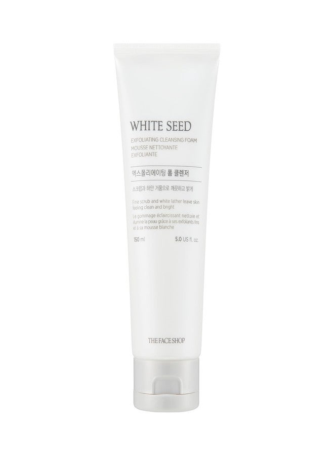 The Face Shop White Seed Exfoliating Cleansing Foam | Face Wash, Deep Clean, Complexion Brightening, Dead Skin Removal | Skin Texture & Clarity Improvement, Dullness Reducing, 5.07 Fl Oz - Image 1