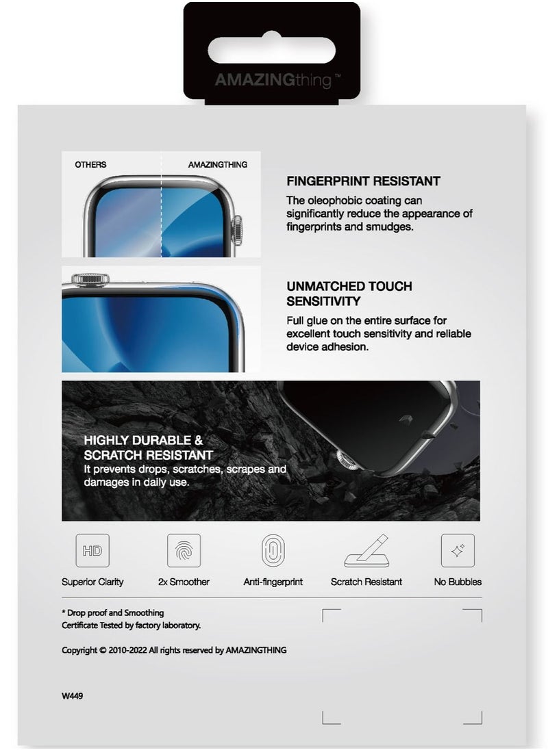 AMAZINGthing واقي شاشة Supreme Impact Shield لساعة Apple Watch ULTRA (49 مم) مصنوع من الزجاج المقوى مع صينية تثبيت سهلة - غطاء كامل  - Image 2