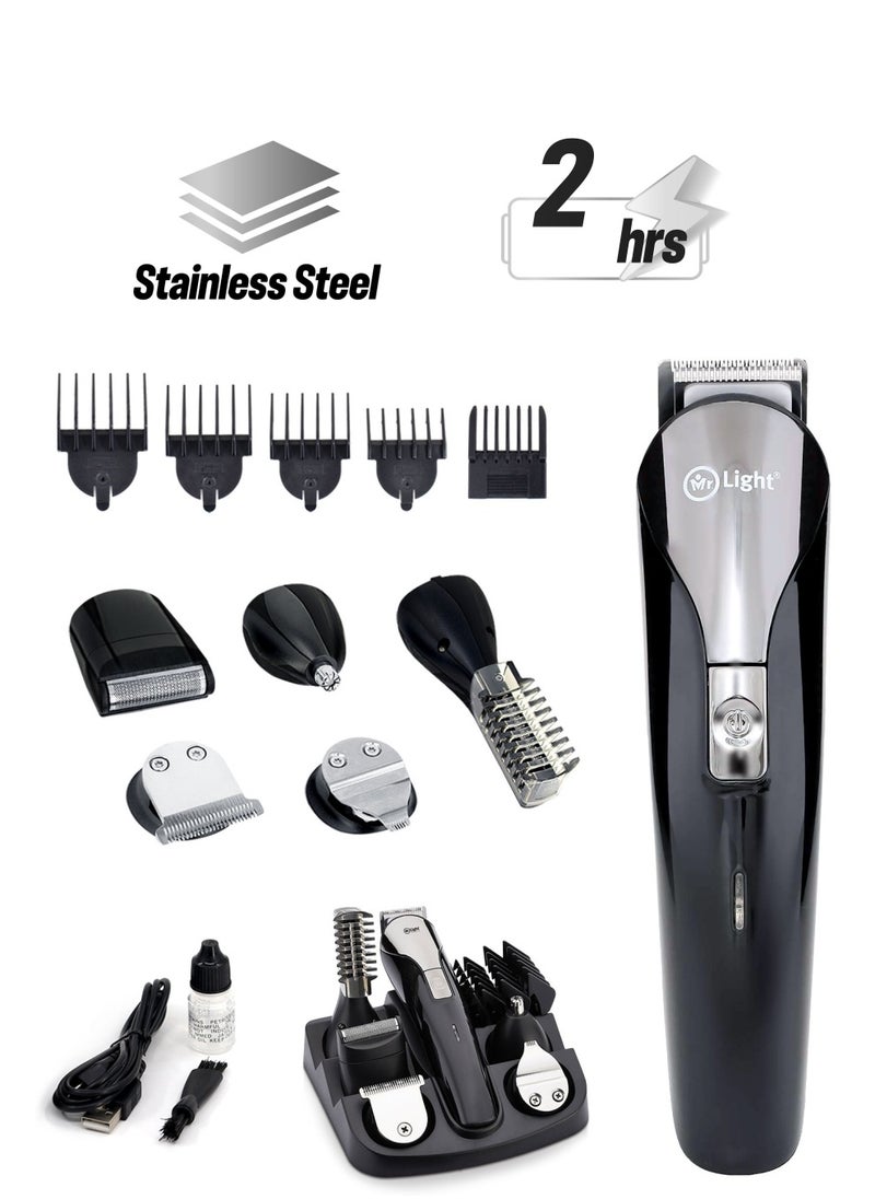 Mr. Light - 12 In 1 Rechargeable Grooming Kit Beard Trimmer Full Size Shaver Nose Body Design Trimmer Fast Charging Time 2 Hours Working Time 2 Hours USB Charge - Image 1