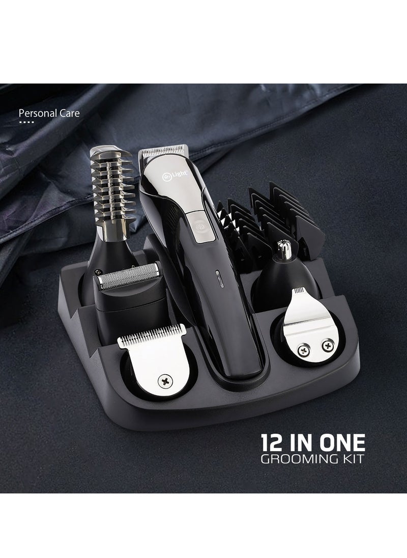 Mr. Light - 12 In 1 Rechargeable Grooming Kit Beard Trimmer Full Size Shaver Nose Body Design Trimmer Fast Charging Time 2 Hours Working Time 2 Hours USB Charge - Image 1