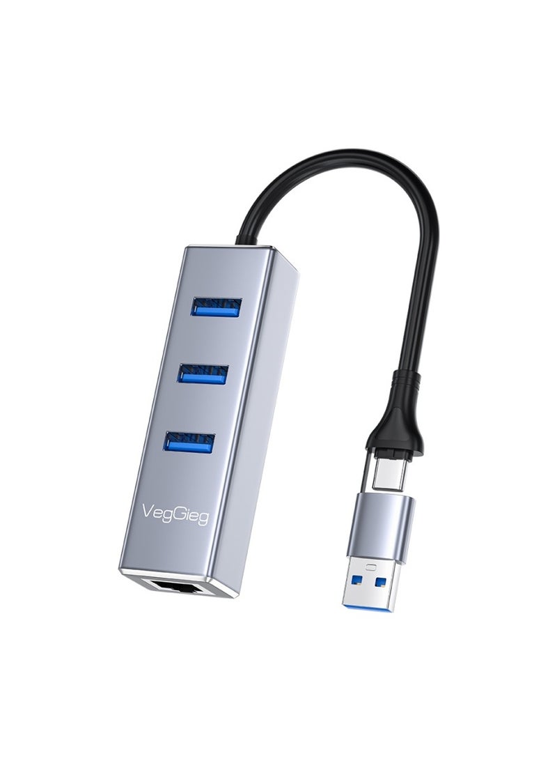 محول USB C إلى إيثرنت YICORPS مع 3 منافذ USB 3.0 Hub إلى RJ45 LAN مع محول إيثرنت جيجابت لــ MacBook/Windows 10/8.1/Surface Pro/Chromebook/Linux وأكثر من ذلك من أجهزة الكمبيوتر المحمولة - Image 5