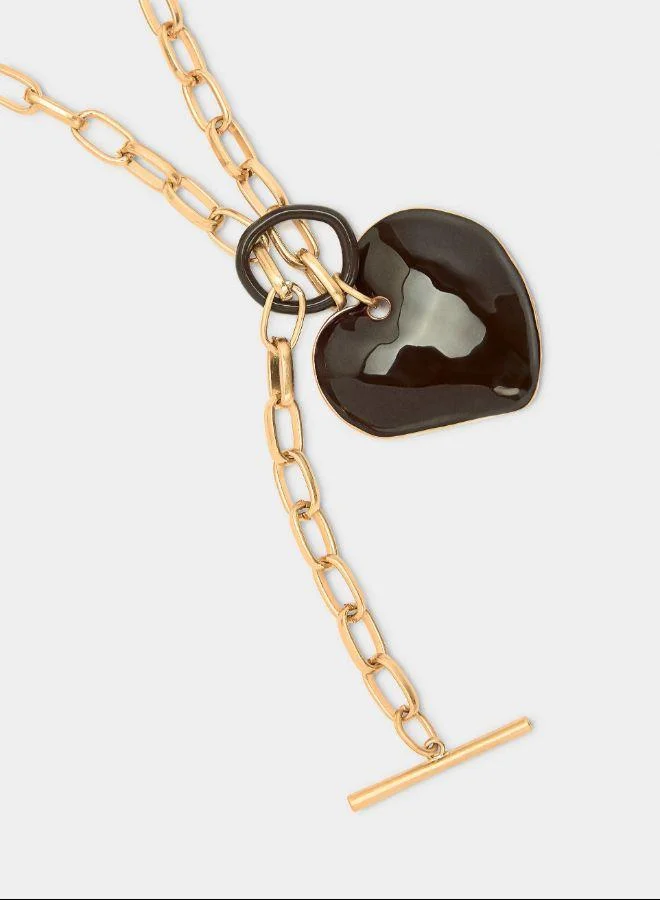 بارفوا عقد قصير مع قلادة قلب