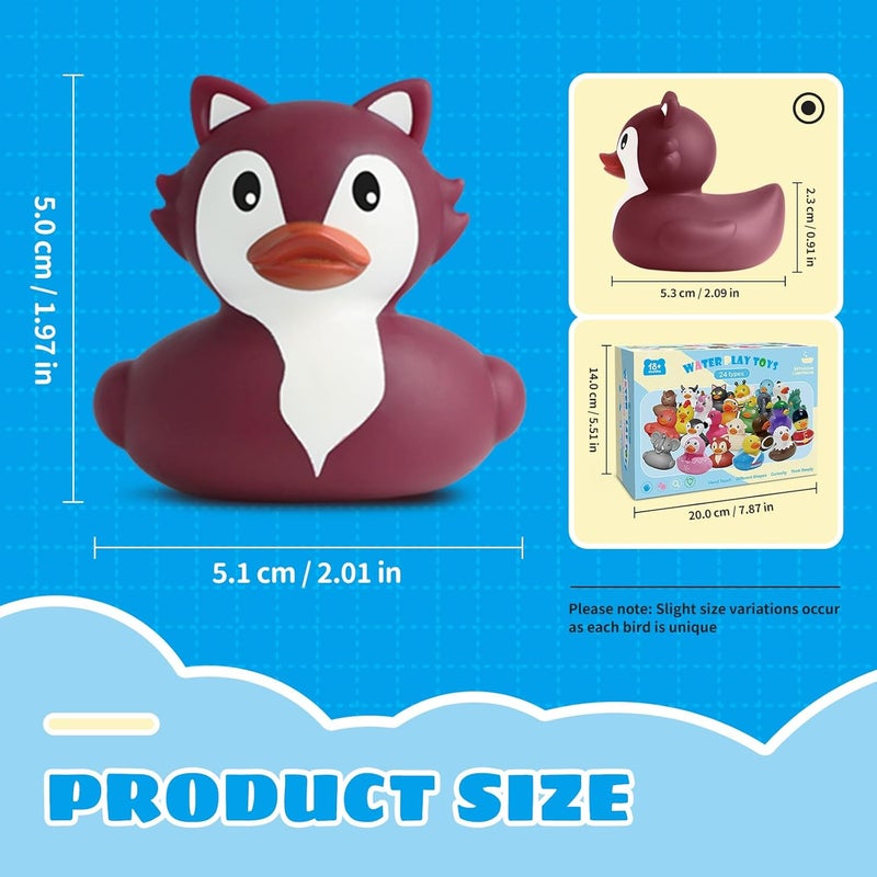 Grarain 24 Rubber Ducks Bath Toys for Toddlers, Hole-Free Bathtub Toys & Baby Pool Toys, from 18 Months for Girls and Boys - Image 4