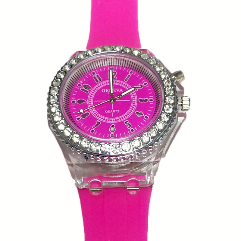 Unisex Fashion Quartz Sports Watch Waterproof rose red 