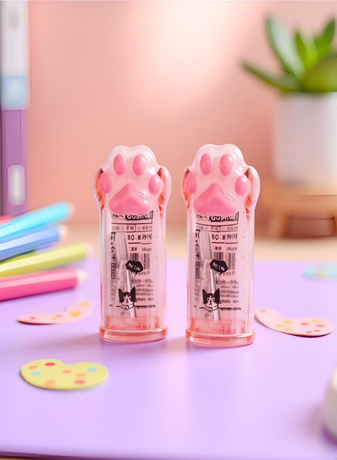 Tnyvm 2 Pcs Pink Paw Pencil Sharpener Kawaii Supplies Student Prize Kids Gift Kawaii Pencil Sharpener Cat School Supplies for Kids Girls Cat Lovers Office School Home - Image 3