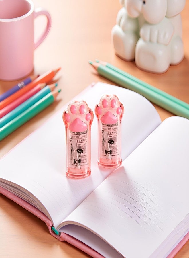 Tnyvm 2 Pcs Pink Paw Pencil Sharpener Kawaii Supplies Student Prize Kids Gift Kawaii Pencil Sharpener Cat School Supplies for Kids Girls Cat Lovers Office School Home - Image 2