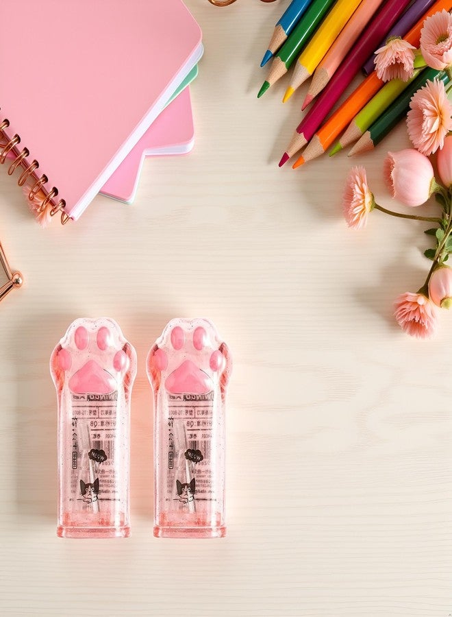 Tnyvm 2 Pcs Pink Paw Pencil Sharpener Kawaii Supplies Student Prize Kids Gift Kawaii Pencil Sharpener Cat School Supplies for Kids Girls Cat Lovers Office School Home - Image 4