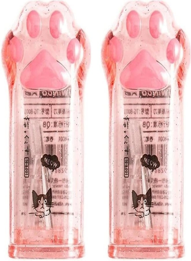 Tnyvm 2 Pcs Pink Paw Pencil Sharpener Kawaii Supplies Student Prize Kids Gift Kawaii Pencil Sharpener Cat School Supplies for Kids Girls Cat Lovers Office School Home - Image 1