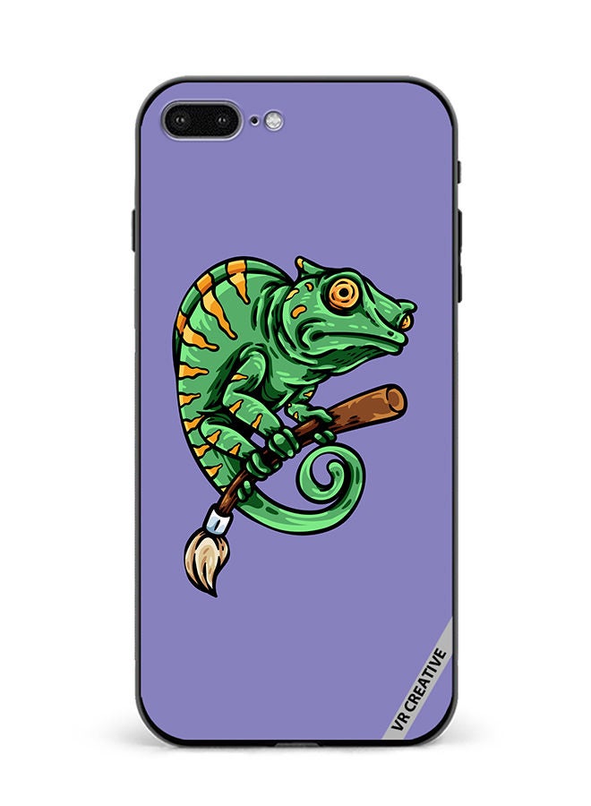 VR CREATIVE Protective Case Cover For Apple iPhone 7 Plus/8 Plus Chameleon On Broom Design Multicolour - Image 1