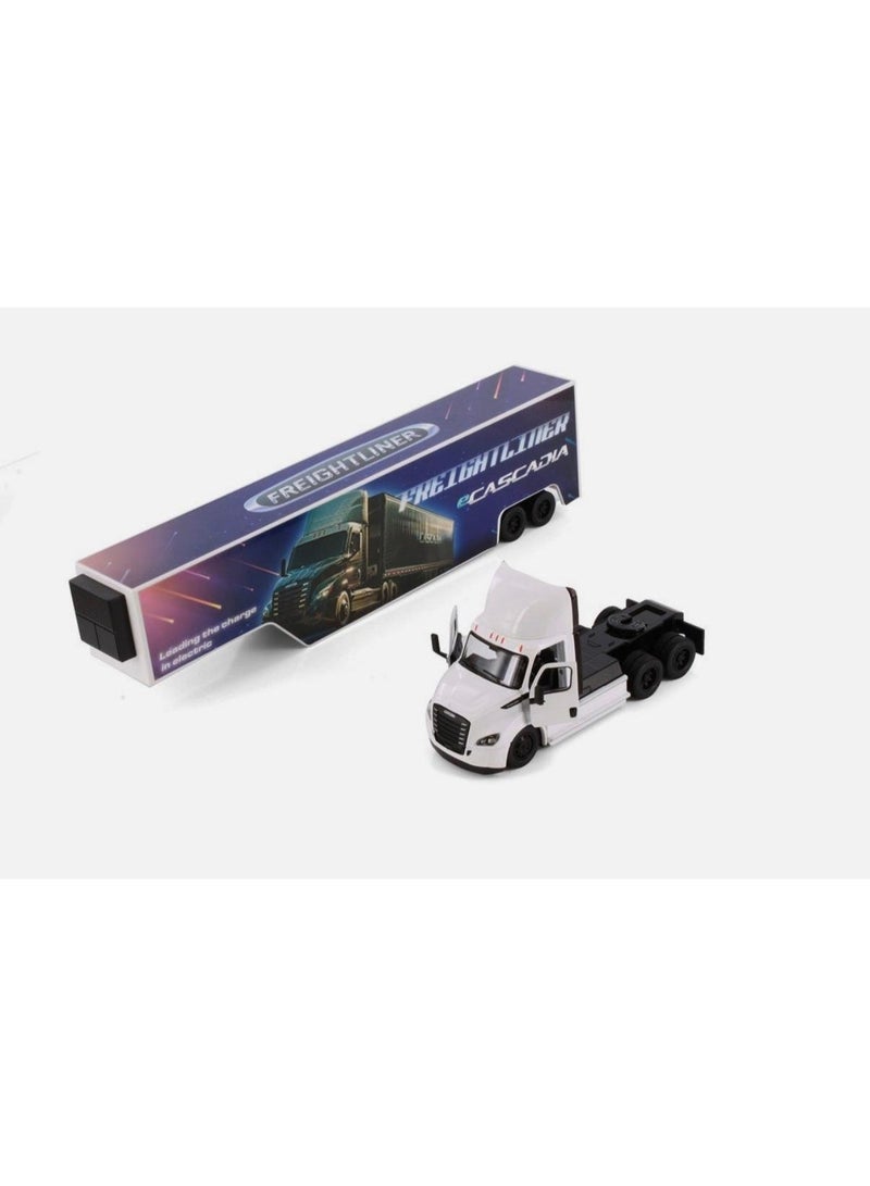 كين سمارت نموذج شاحنة فريتلاينر إي كاسكاديا المصبوب بمقياس 1:62 - لعبة شاحنة نصف مقطورة مصغرة قابلة للتجميع - أبيض - Image 4