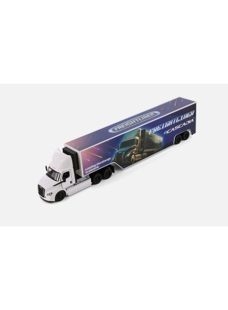 كين سمارت نموذج شاحنة فريتلاينر إي كاسكاديا المصبوب بمقياس 1:62 - لعبة شاحنة نصف مقطورة مصغرة قابلة للتجميع - أبيض - Image 1