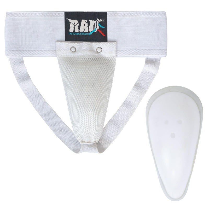 RAD Groin Guard for Men â€“ White â€“ Medium | MMA, Boxing, Muay Thai & Martial Arts Athletic Cup with Removable Protective Cup - Image 3