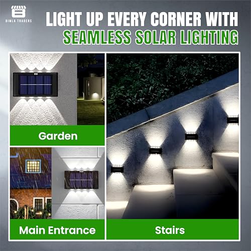 Btag Sun-Powered Up & Down LED Wall Light for Outdoor Use – 8 LED Waterproof Patio Light, Eco-Friendly Sunlight Powered Lamp for Home, Garden, Garage, and Balcony – Pack of 1 (SL009) - Image 5