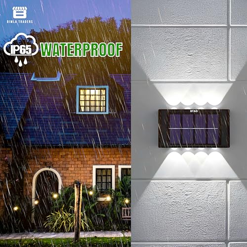 Btag Sun-Powered Up & Down LED Wall Light for Outdoor Use – 8 LED Waterproof Patio Light, Eco-Friendly Sunlight Powered Lamp for Home, Garden, Garage, and Balcony – Pack of 1 (SL009) - Image 3