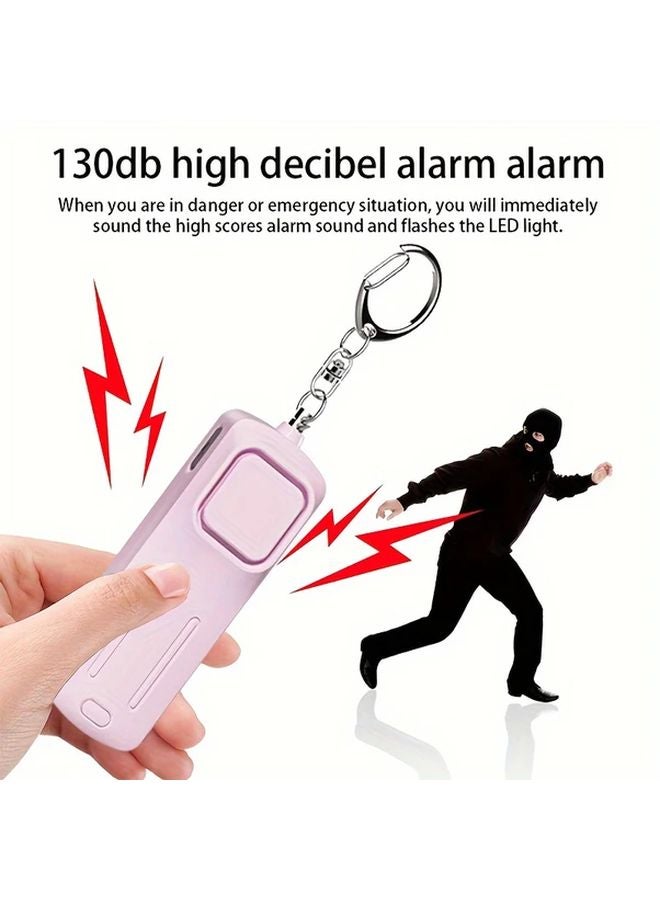 Black Personal Security Alarm 130dB Loud Self Defense Device For Women - Image 2