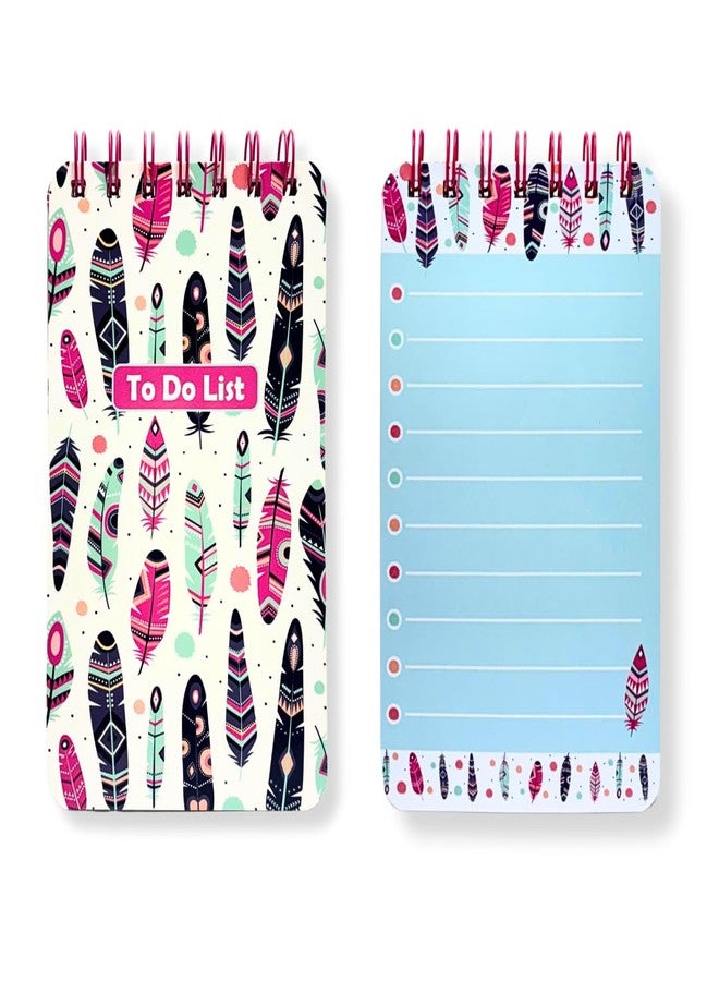 مجموعة قوائم مهام Articious (عبوتان) | منظمات ودفتر حلزوني مقوى للأطفال والطلاب | 80 غرام/متر مربع | 19.8 × 9.2 سم | دفتر صغير | 17 × 10 سم | 228 ورقة | قائمة مهام سهلة الحمل - عباد الشمس والريشة - Image 3