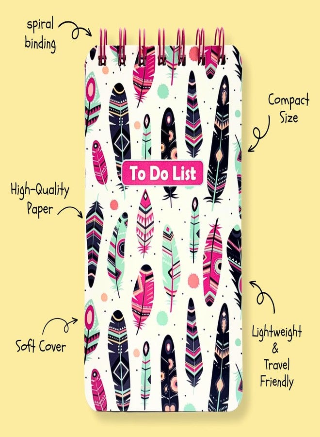 مجموعة قوائم مهام Articious (عبوتان) | منظمات ودفتر حلزوني مقوى للأطفال والطلاب | 80 غرام/متر مربع | 19.8 × 9.2 سم | دفتر صغير | 17 × 10 سم | 228 ورقة | قائمة مهام سهلة الحمل - عباد الشمس والريشة - Image 5