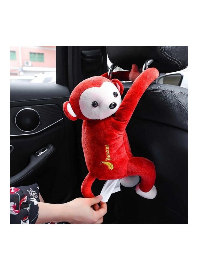 CATANES Unique Multi Purpose Tissue Paper Storage Monkey Shape Cartoon Tissue Dispenser Creative Monkey Tissue Box / Red - Image 2