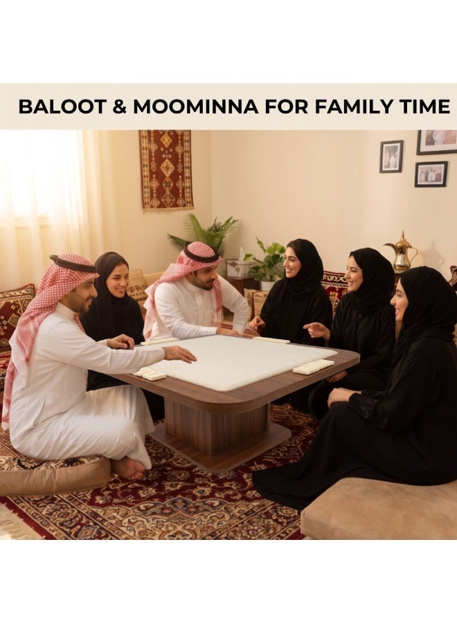 فور بلس طاولة ألعاب "بالوت" و"دومينو" أرضية 2 في 1 (لون بيج) للترفيه المنزلي - Image 3