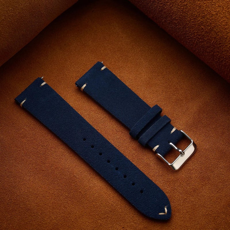 Bluejw Lionorm Quick Release Genuine Suede Leather Watch Band – Replace the Watch Strap for 16mm 18mm 20mm 22mm Watches, Premium Replacement Strap - Image 1