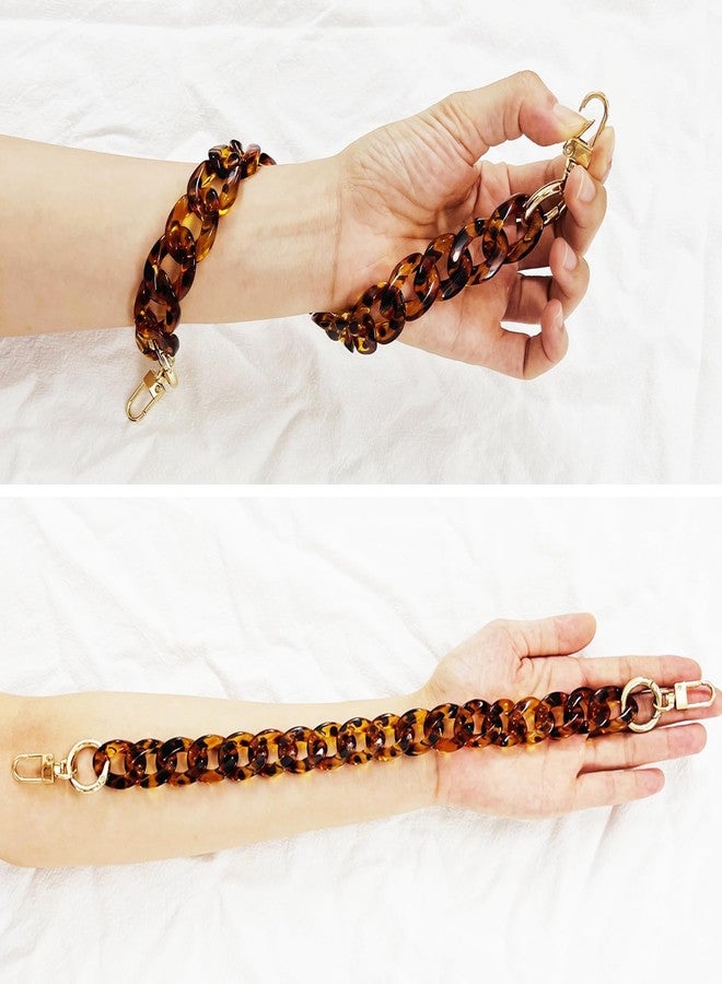 Havique Purse Chain Strap Bag Chain for Handbags Replacement Shoulder Straps Purse Handles Extender Charms, Acrylic Leopard Print 16" - Image 2