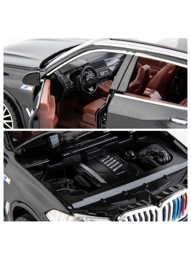 BMW X5 SUV 1:32 Scale Zinc Alloy Pull Back Model Car Toy with Sound and Light, Black - Image 5