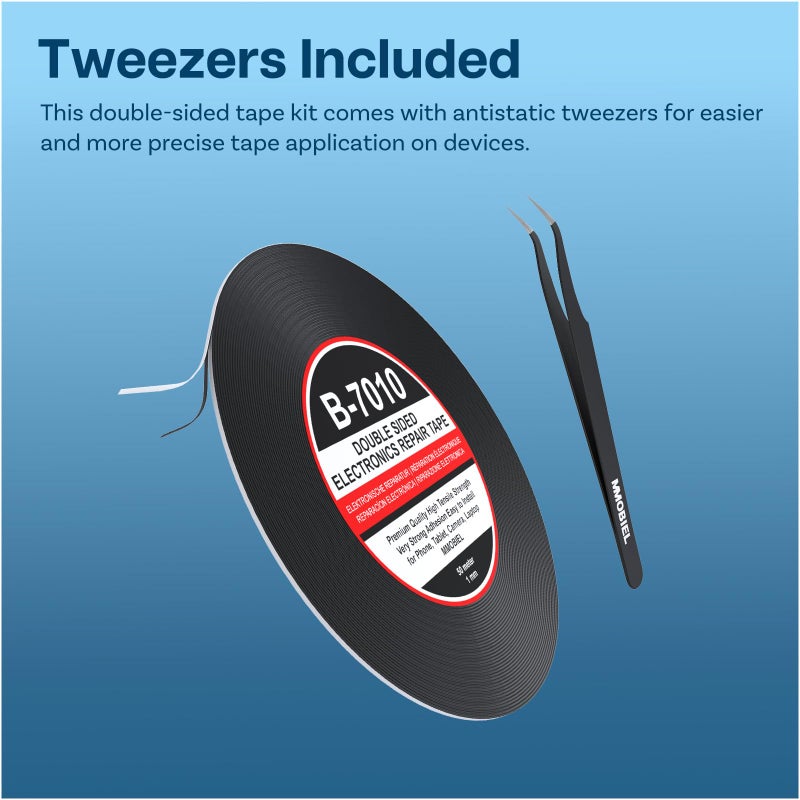MMOBIEL 2 mm Double Sided Layer Strong Adhesive Tape 50 m Long Roll (Black) for Smartphone Tablet Repair - Image 3