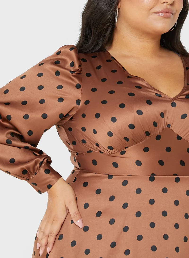 Vero Moda Curve Printed Puff Sleeve Dress