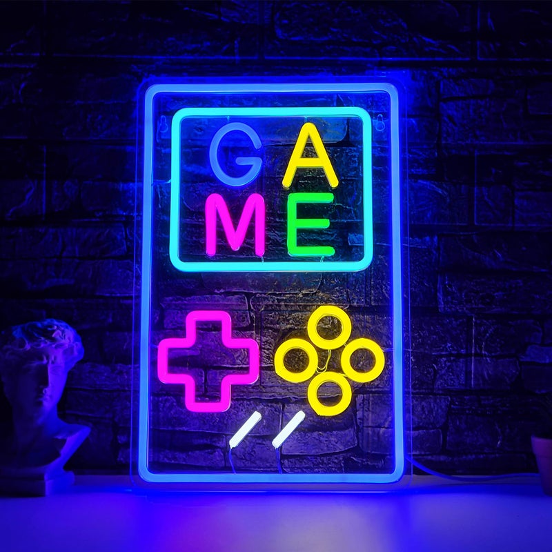 Generic Amazon cross-border neon light game console handle backboard LED creative logo mushroom atmosphere decorative light manufacturer 41x27cm - Image 3