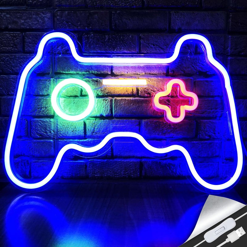 Generic Amazon cross-border neon light game console handle backboard LED creative logo mushroom atmosphere decorative light manufacturer 41x27cm - Image 5