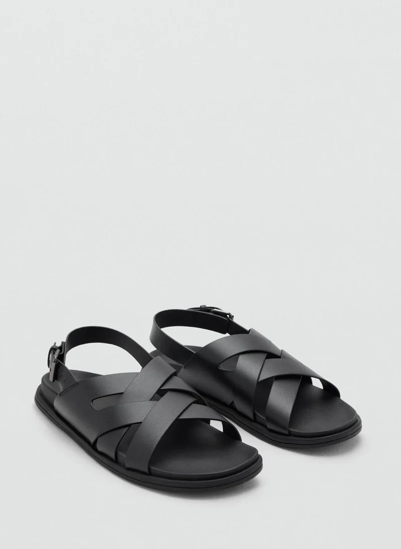 مانجو مان Cross-strap leather sandals