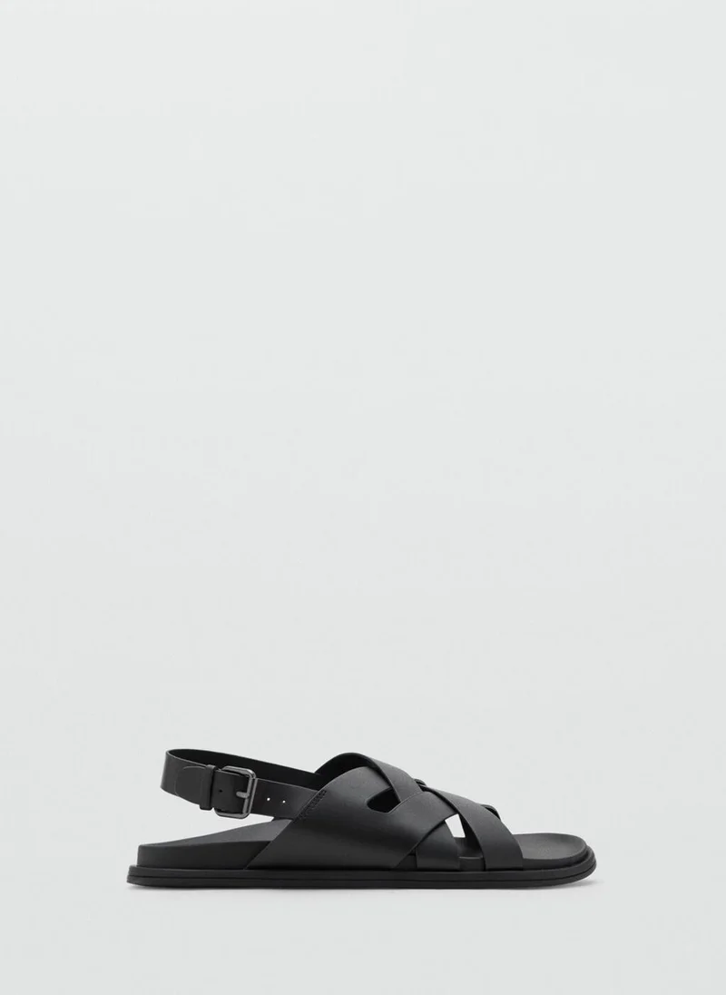مانجو مان Cross-strap leather sandals