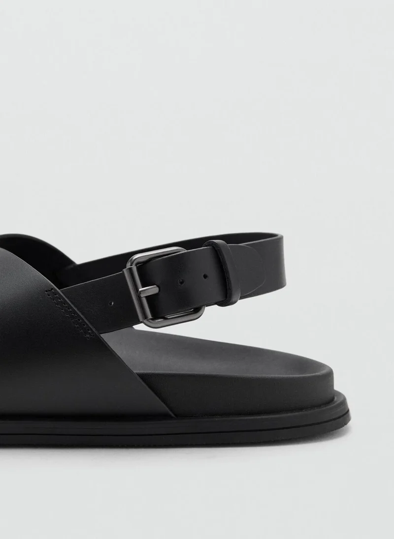 Mango Man  Cross-strap leather sandals for Men | Best Price UAE