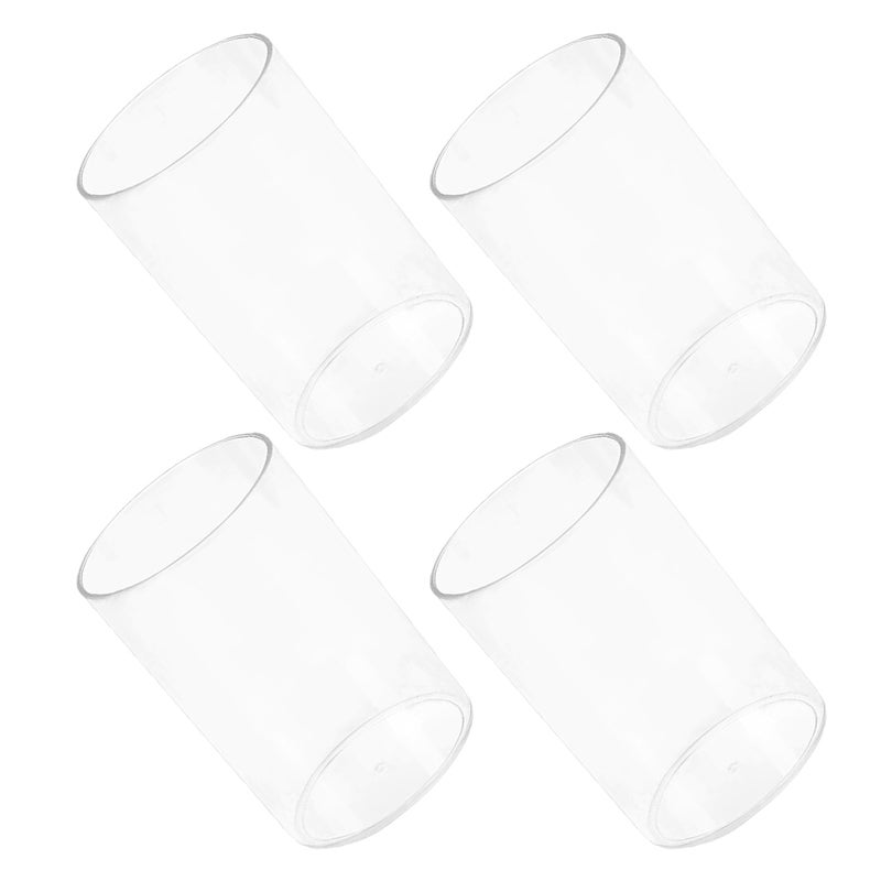 4pcs Clear Makeup Brush Holder Transparent Round Storage Cups For Office Transparent Pen Holder Stationery Accessories For Office - Image 5