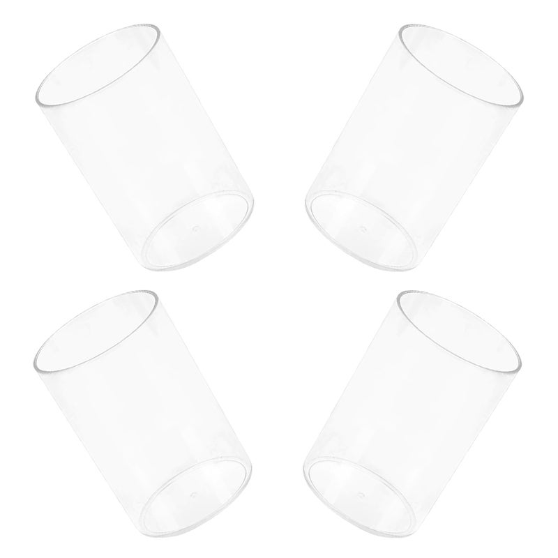 4pcs Clear Makeup Brush Holder Transparent Round Storage Cups For Office Transparent Pen Holder Stationery Accessories For Office - Image 1