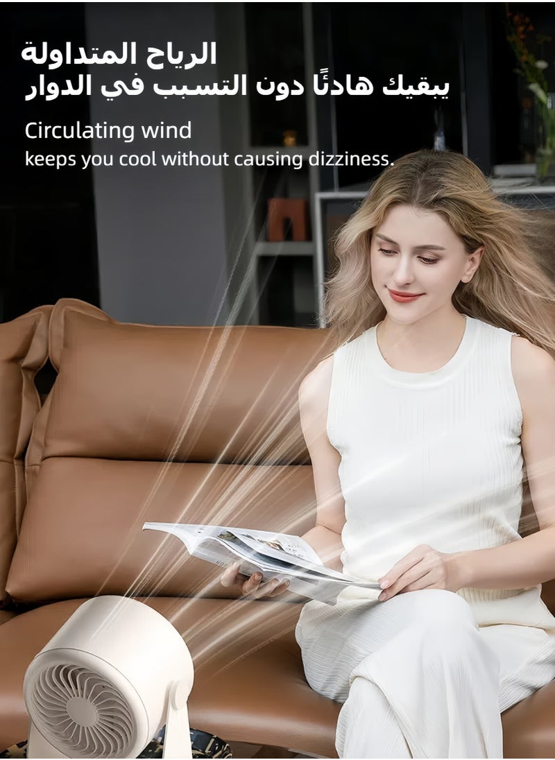 Generic - Advanced Small Indoor Air Circulation Desktop Fan With Digital Display, With 7 Leaf Blades, Table Fan With 100 Speed Control, Usb Rechargeable Portable Fan For Travel - Image 1