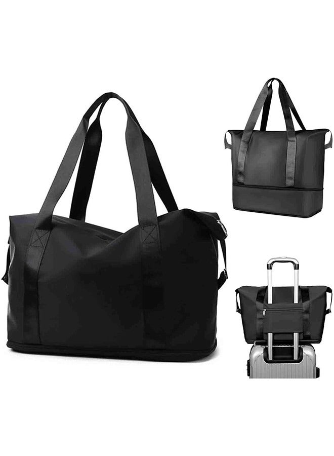 Travel Duffel Bag，Sports Large Capacity Folding Bag,Travel Lightweight Waterproof Carry on Luggage Bags with Fixed Strap,Oxford Fabric Duffel Bag  - Image 1